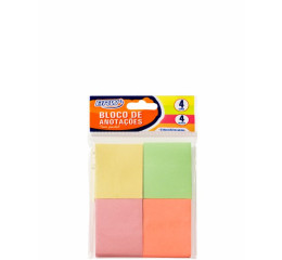 BLOCO DE ANOTAÇOES 38X51 C/4BL 50FLS CORES BA3850